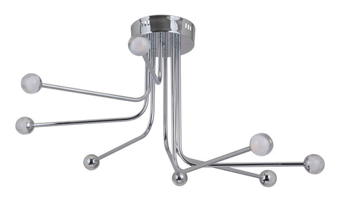 Craftmade Solis 8 Light 8 Arm LED Flushmount in Chrome Finish Model: 43088-CH-LED