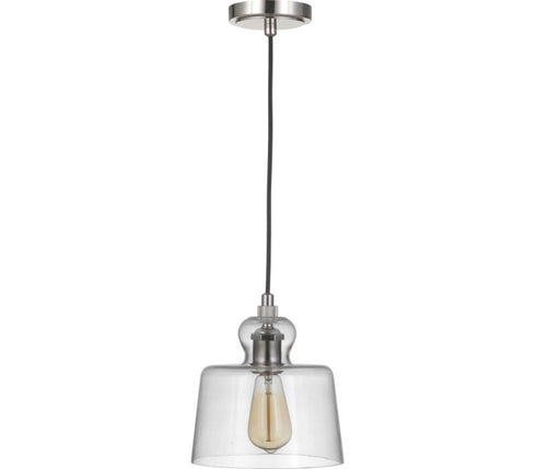 Craftmade State House 1 Light Clear Glass Mini Pendant in Polished Nickel Model: P834PLN1-C
