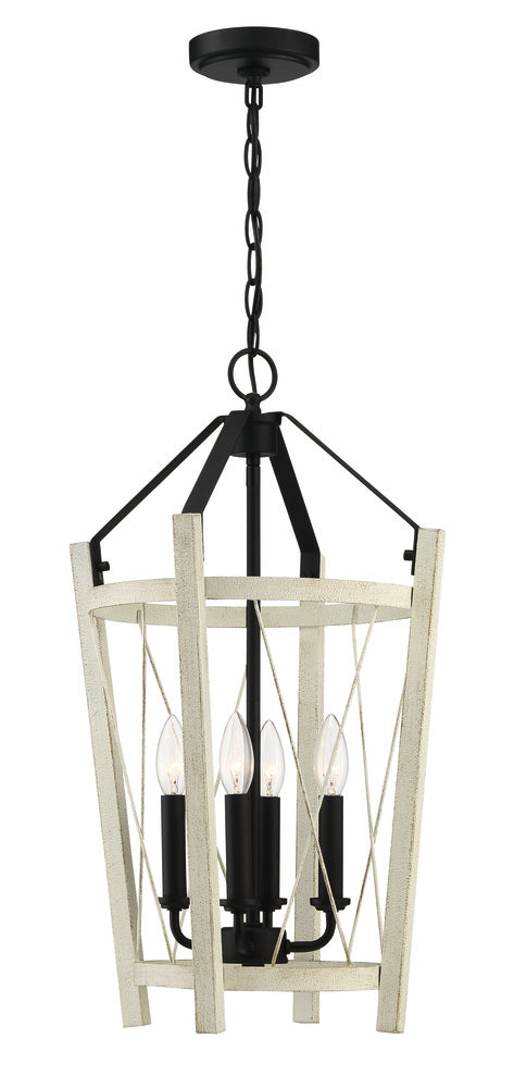 Craftmade Suffolk 4 Light Foyer in Cottage Whit Espresso Finish Model: 51934-CWESP