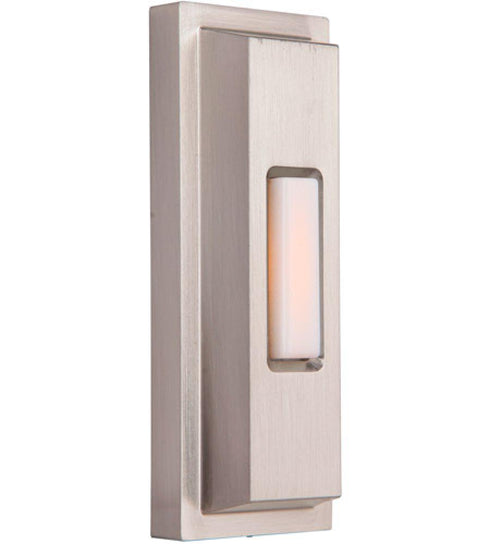 Craftmade Surface Mount LED Lighted Push Button Beveled Rectangle in Brushed Polished Nickel Model: PB5005-BNK