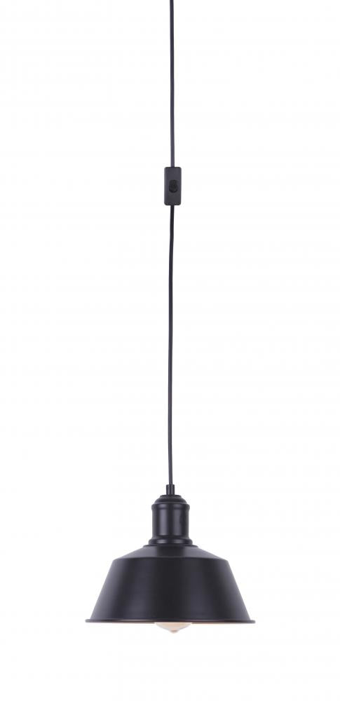 Craftmade Swag Pendants Portable Swag Pendant With Metal Shade in Flat Black Model: SW2011-FB