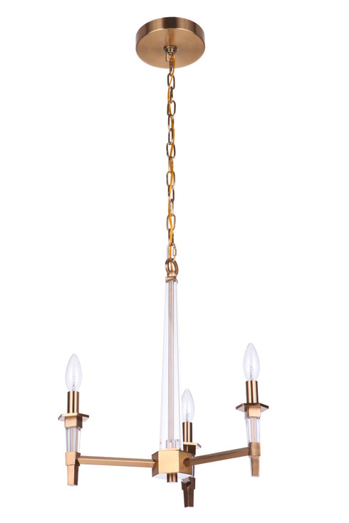Craftmade Tarryn 3 Light Chandelier in Satin Brass Model: 53223-SB