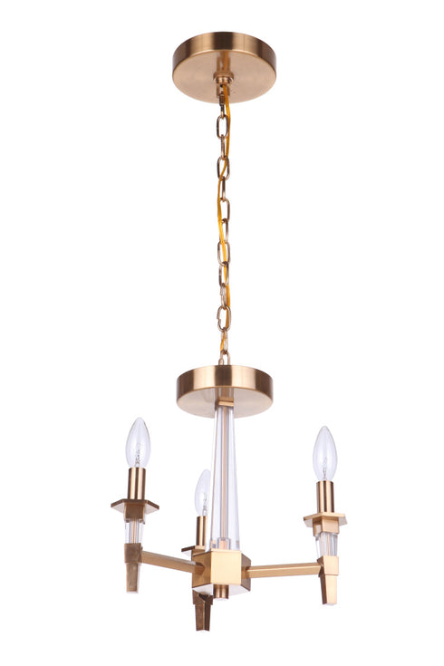 Craftmade Tarryn 3 Light Convertible Semi Flush in Satin Brass Model: 53253-SB