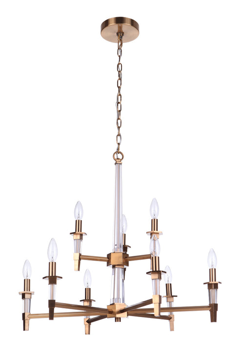 Craftmade Tarryn 9 Light Chandelier in Satin Brass Model: 53229-SB