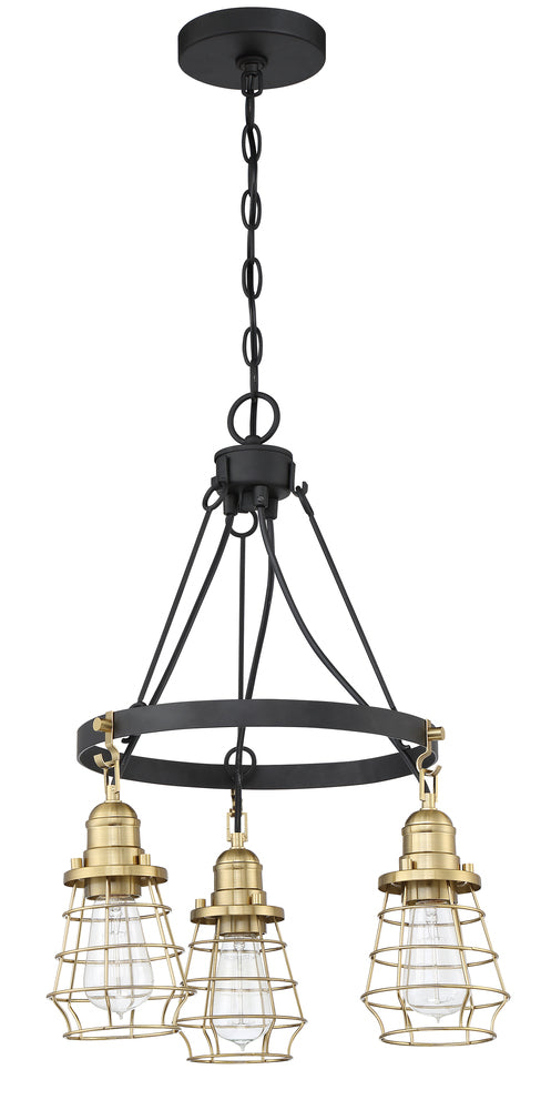 Craftmade Thatcher 3 Light Chandelier in Flat Black Finish Model: 50623-FB