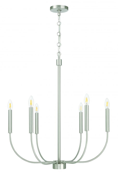 Craftmade Traci 6 Light Chandelier in Brushed Polished Nickel Model: 59826-BNK