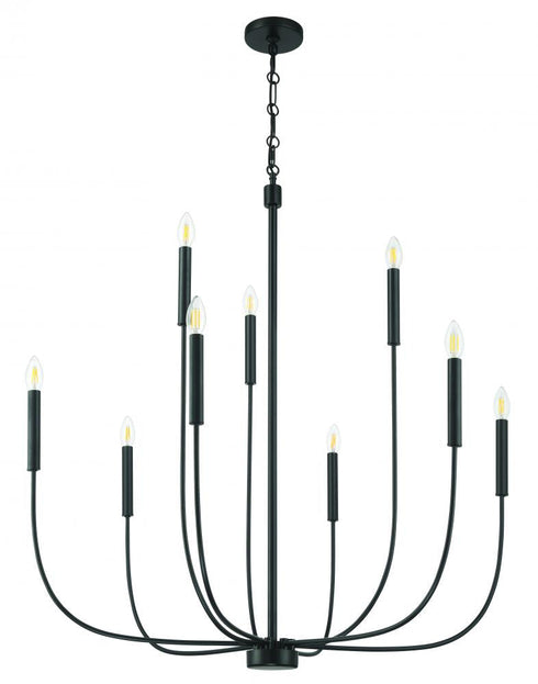Craftmade Traci 9 Light Chandelier in Flat Black Model: 59829-FB