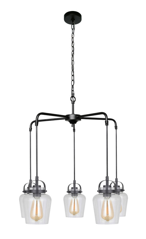 Craftmade Trystan 5 Light Chandelier in Brushed Polished Nickel Model: 53525-BNK
