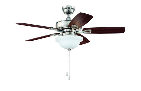 Craftmade Twist N Click 42 Inch Fan With Blades & LED Light Kit (Express Install) in Brushed Polished Nickel Finish Model: TCE42BNK5C1-C