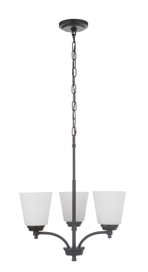 Craftmade Tyler 3 Light Chandelier in Brushed Polished Nickel Finish Model: 50223-BNK-WG