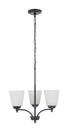 Craftmade Tyler 3 Light Chandelier in Brushed Polished Nickel Finish Model: 50223-BNK-WG