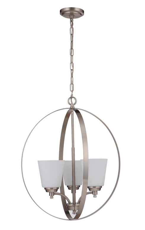 Craftmade Tyler 3 Light Foyer in Brushed Polished Nickel Finish Model: 50233-BNK-WG