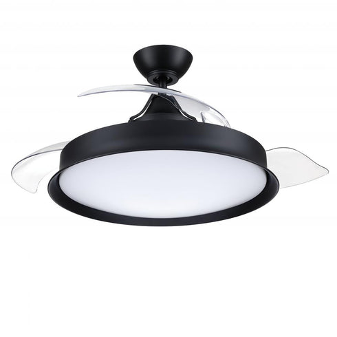 Craftmade Union 42 Hidden Blades 42 Inch Union in Flat Black With Clear Acrylic Blades Model: UN42FB3