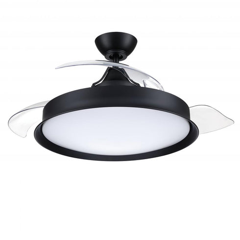 Craftmade Union 42 Hidden Blades 42 Inch Union in Flat Black With Clear Acrylic Blades Model: UN42FB3