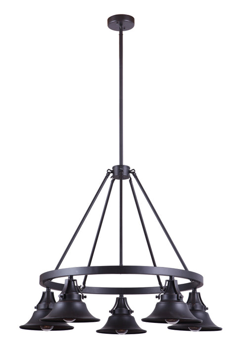 Craftmade Union 5 Light Outdoor Chandelier in Oiled Bronze Gilded Model: 54025-OBG