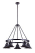 Craftmade Union 5 Light Outdoor Chandelier in Oiled Bronze Gilded Model: 54025-OBG