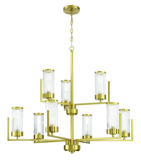 Craftmade Whittley 9 Light Chandelier in Satin Brass Finish Model: 60129-SB