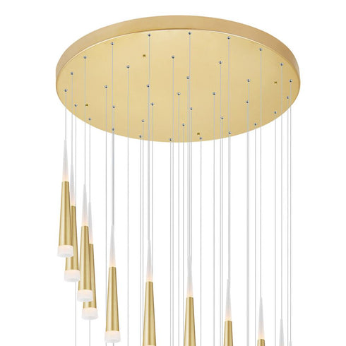 CWI Lighting Andes LED Multi Light Pendant With in Satin Gold Finish Model: 1103P40-36-602