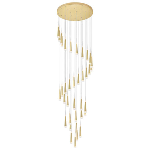 CWI Lighting Andes LED Multi Light Pendant With in Satin Gold Finish Model: 1103P40-36-602