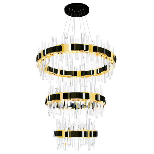 CWI Lighting Aya LED Integrated Pearl Black Chandelier Model: 1592P32-3-612
