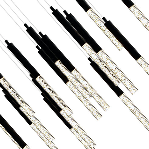 CWI Lighting Dragonswatch Integrated LED Black Chandelier Model: 1703P48-18-101-RC