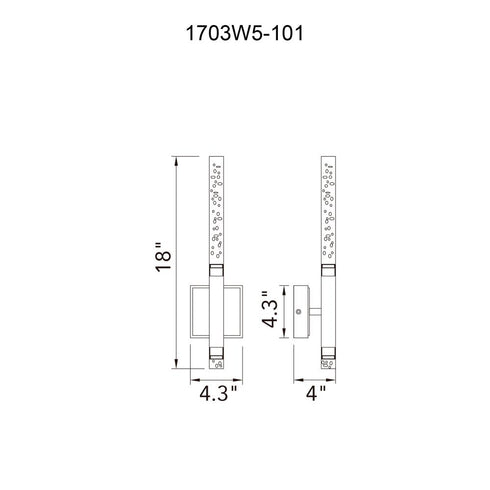 CWI Lighting Dragonswatch Integrated LED Black Wall Light Model: 1703W5-101