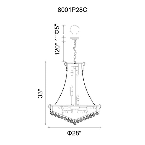 CWI Lighting Empire 18 Light Down Chandelier With in Chrome Finish Model: 8001P28C