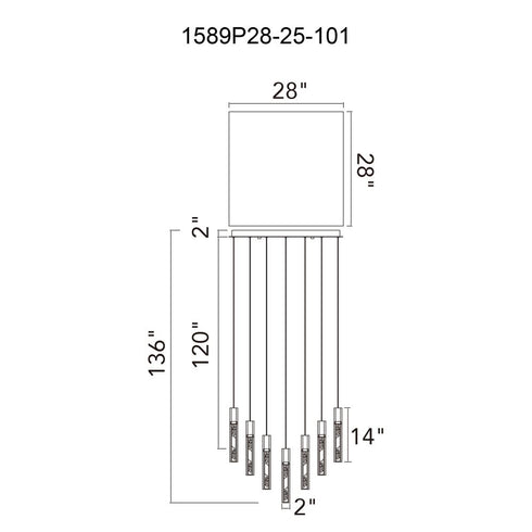 CWI Lighting Greta Integrated LED Black Chandelier Model: 1589P28-25-101