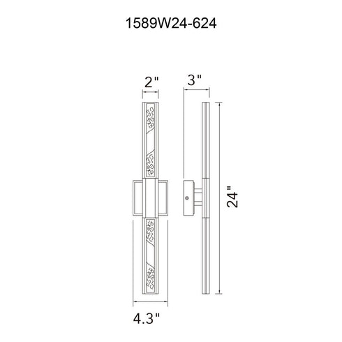 CWI Lighting Greta Integrated LED Brass Vanity Light Model: 1589W24-624