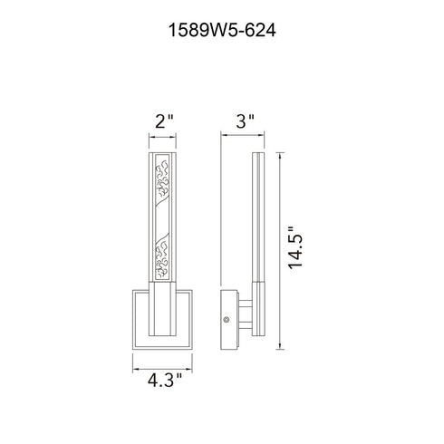 CWI Lighting Greta Integrated LED Brass Wall Light Model: 1589W5-624