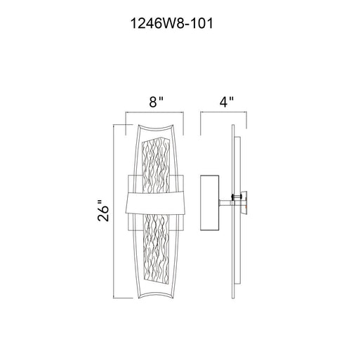 CWI Lighting Guadiana Integrated LED Black Wall Light Model: 1246W8-101