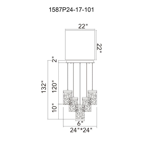 CWI Lighting Lava Integrated LED Black Chandelier Model: 1587P24-17-101