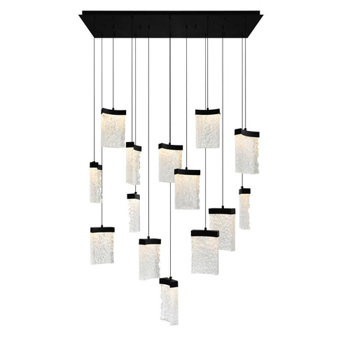 CWI Lighting Lava Integrated LED Black Chandelier Model: 1587P48-14-101-RC