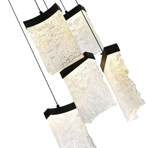 CWI Lighting Lava Integrated LED Black Mini Pendant Model: 1587P12-5-101