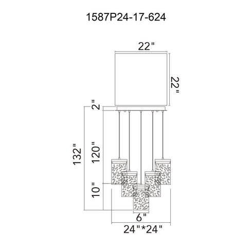 CWI Lighting Lava Integrated LED Brass Chandelier Model: 1587P24-17-624