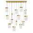 CWI Lighting Lava Integrated LED Brass Chandelier Model: 1587P48-14-624-RC