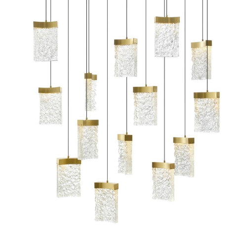 CWI Lighting Lava Integrated LED Brass Chandelier Model: 1587P48-14-624-RC