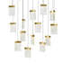 CWI Lighting Lava Integrated LED Brass Chandelier Model: 1587P48-14-624-RC