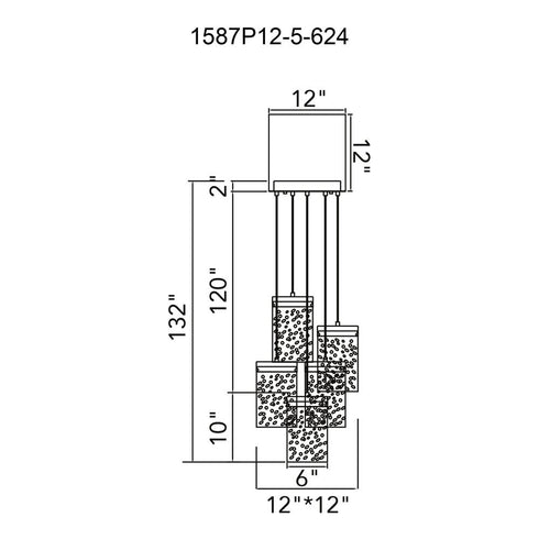CWI Lighting Lava Integrated LED Brass Mini Pendant Model: 1587P12-5-624