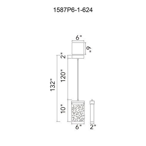CWI Lighting Lava Integrated LED Brass Mini Pendant Model: 1587P6-1-624