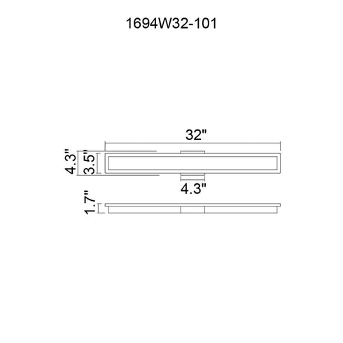 CWI Lighting Malibu LED Integrated Black Outdoor Wall Model: 1694W32-101