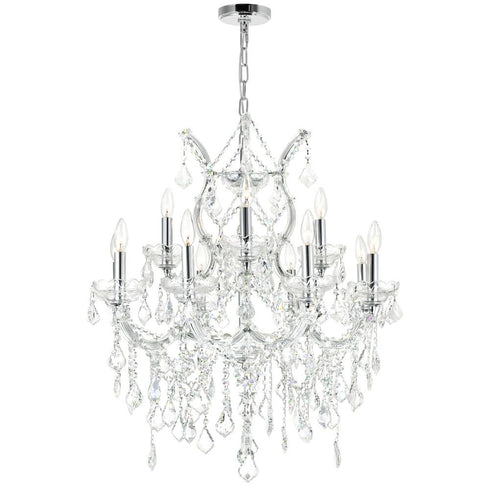 CWI Lighting Maria Theresa 13 Light Up Chandelier With in Chrome Finish Model: 8311P30C-13 (Clear)
