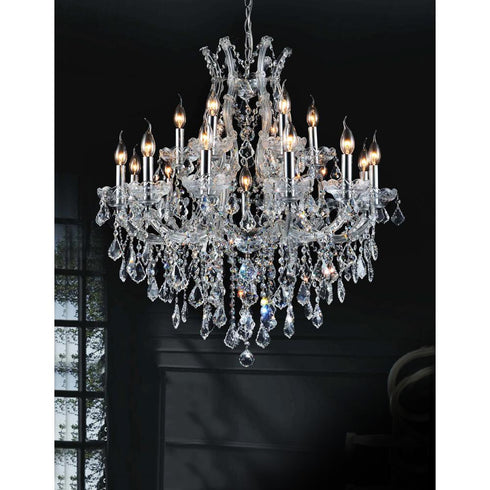 CWI Lighting Maria Theresa 19 Light Up Chandelier With in Chrome Finish Model: 8311P32C-19 (Clear)