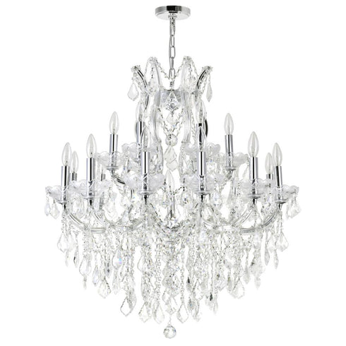 CWI Lighting Maria Theresa 19 Light Up Chandelier With in Chrome Finish Model: 8311P32C-19 (Clear)