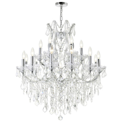 CWI Lighting Maria Theresa 19 Light Up Chandelier With in Chrome Finish Model: 8311P32C-19 (Clear)