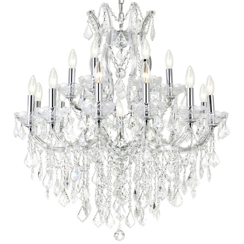 CWI Lighting Maria Theresa 19 Light Up Chandelier With in Chrome Finish Model: 8311P32C-19 (Clear)