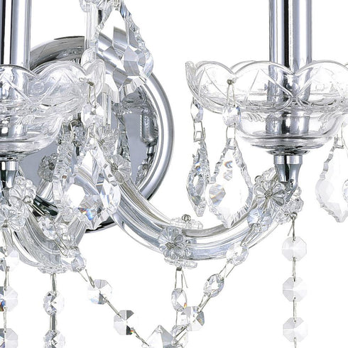 CWI Lighting Maria Theresa 2 Light Wall Sconce With in Chrome Finish Model: 8318W12C-2 (Clear)