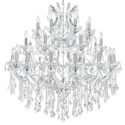 CWI Lighting Maria Theresa 33 Light Up Chandelier With in Chrome Finish Model: 8318P42C-33 (Clear)