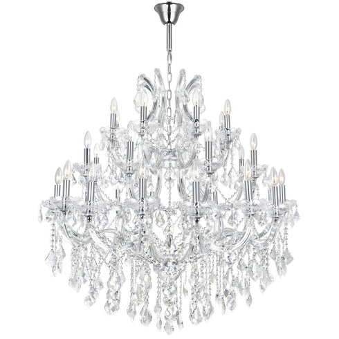 CWI Lighting Maria Theresa 33 Light Up Chandelier With in Chrome Finish Model: 8318P42C-33 (Clear)