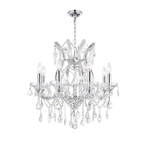 CWI Lighting Maria Theresa 9 Light Up Chandelier With in Chrome Finish Model: 8311P24C-9 (Clear)